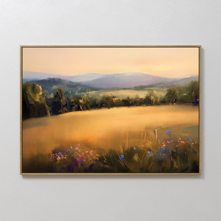 Golden Horizon Abstract Canvas Art