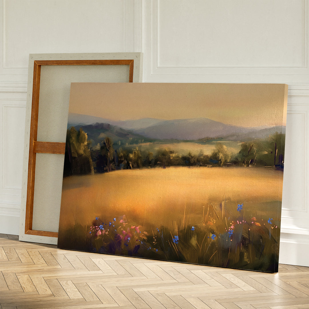 Golden Horizon Abstract Canvas Art