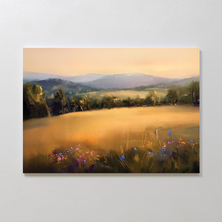 Golden Horizon Abstract Canvas Art