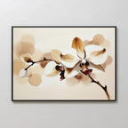 Vanilla Bloom Canvas Art showcases an elegant white orchid in watercolor style, set against soft beige and brown tones—a perfect floral accent for any room.