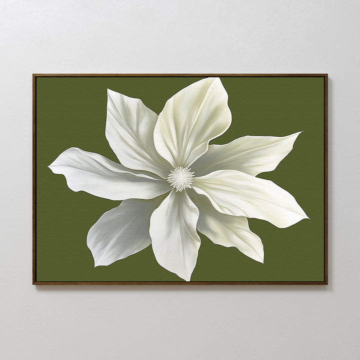 White Petal Oasis Abstract Canvas Art