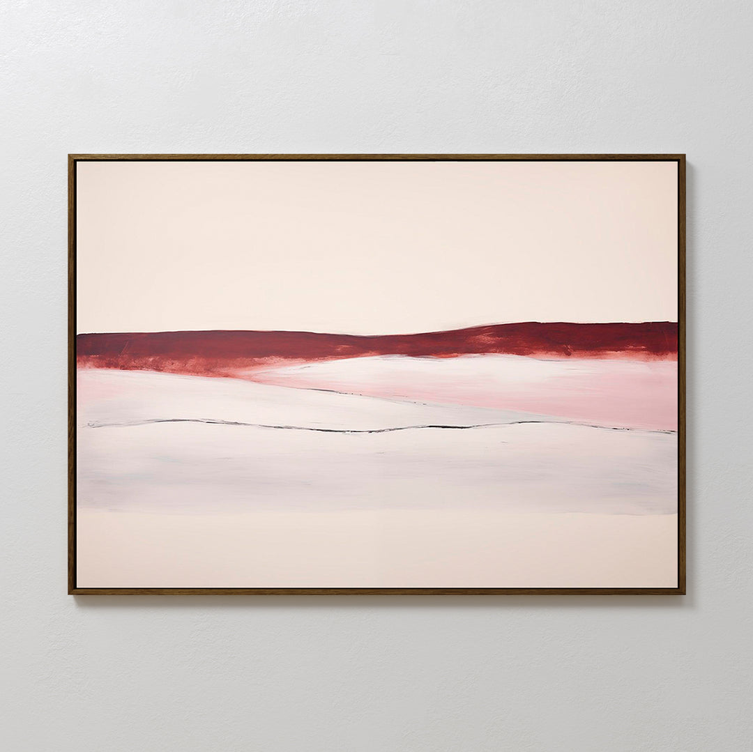 Crimson Horizon Abstract Canvas Art