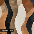Close-up of Wavy Patterns Abstract Canvas Art showcasing flowing lines in black, white, beige, tan, and brown. The image emphasizes zoomed-in details, with only HTML comment tags visible and no product description text provided.