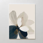 Add modern elegance to your space with the Whispering Petals Canvas Art - Vertical, a minimalist abstract flower painting featuring large, soft petals in neutral tones against a light background—ideal wall art for bedrooms or living rooms.