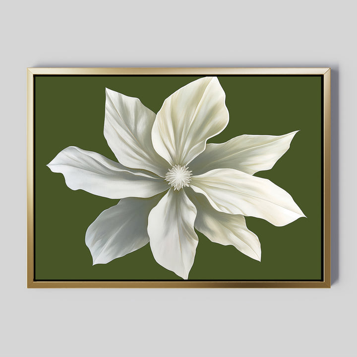 White Petal Oasis Abstract Canvas Art