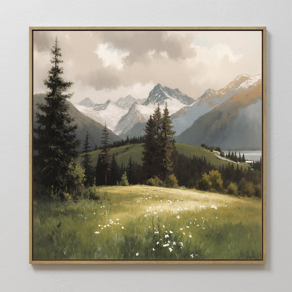 Alpine Meadow Canvas Art - Square