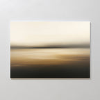 Amber Fields Canvas Art - Horizontal features a minimalist soft gradient in warm beige, brown, and dark amber tones, evoking a serene abstract landscape—ideal as atmospheric wall art for any space.