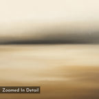 A soft, abstract landscape with blurred gradients of beige, brown, and amber tones creates a serene ambiance in the Amber Fields Canvas Art - Square, reminiscent of Nordic parks. “Zoomed In Detail” appears in the bottom left corner of this atmospheric print.