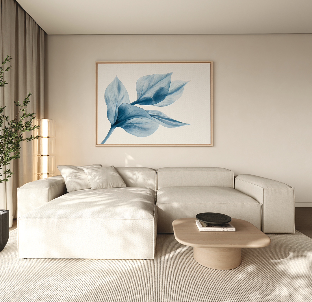 Azure Foliage Abstract Canvas Art
