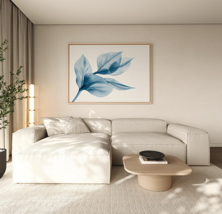 Azure Foliage Abstract Canvas Art