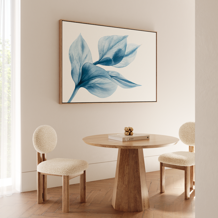 Azure Foliage Abstract Canvas Art