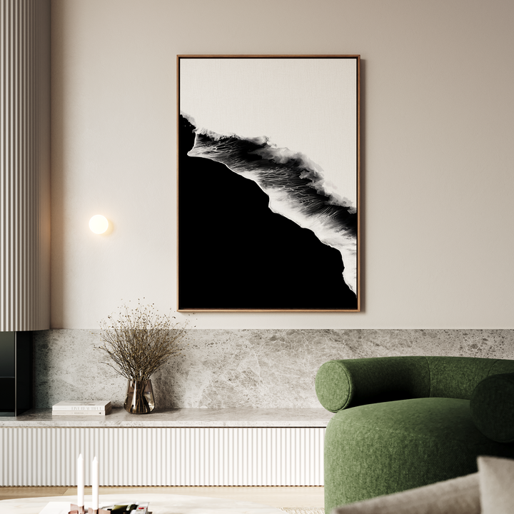 Black Ocean Abstract Canvas Art