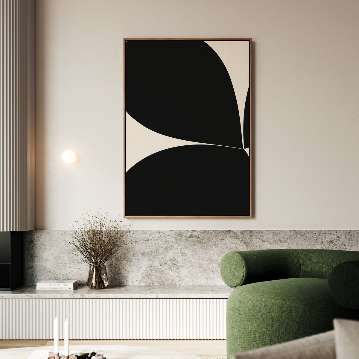 Black Botanical Abstract Canvas Art
