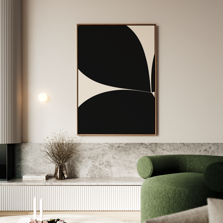 Black Botanical Abstract Canvas Art