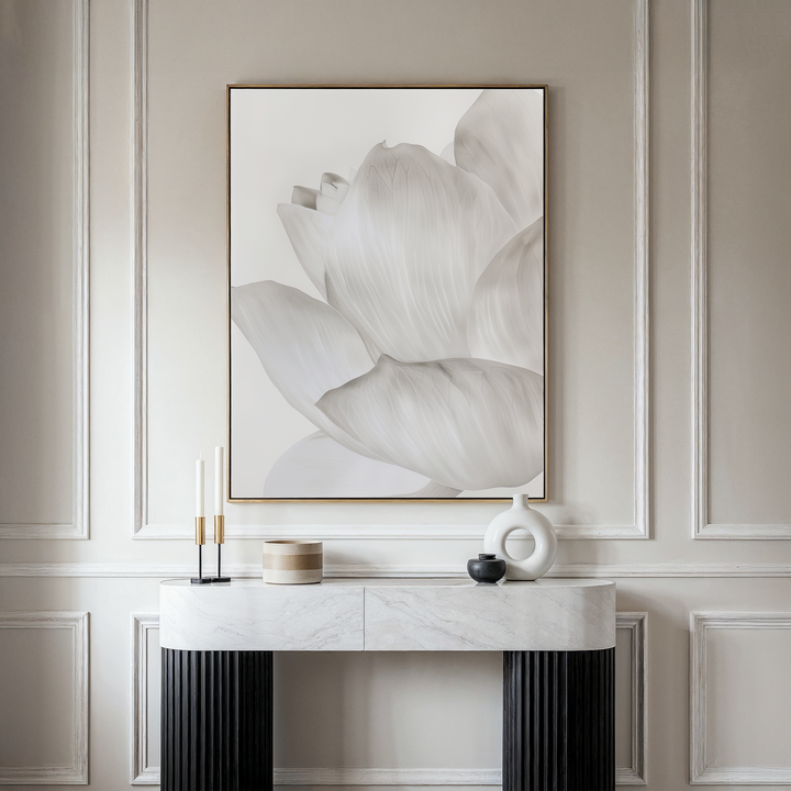 White Blossom Abstract Canvas Art
