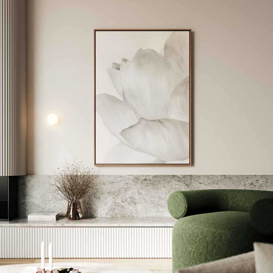 White Blossom Abstract Canvas Art