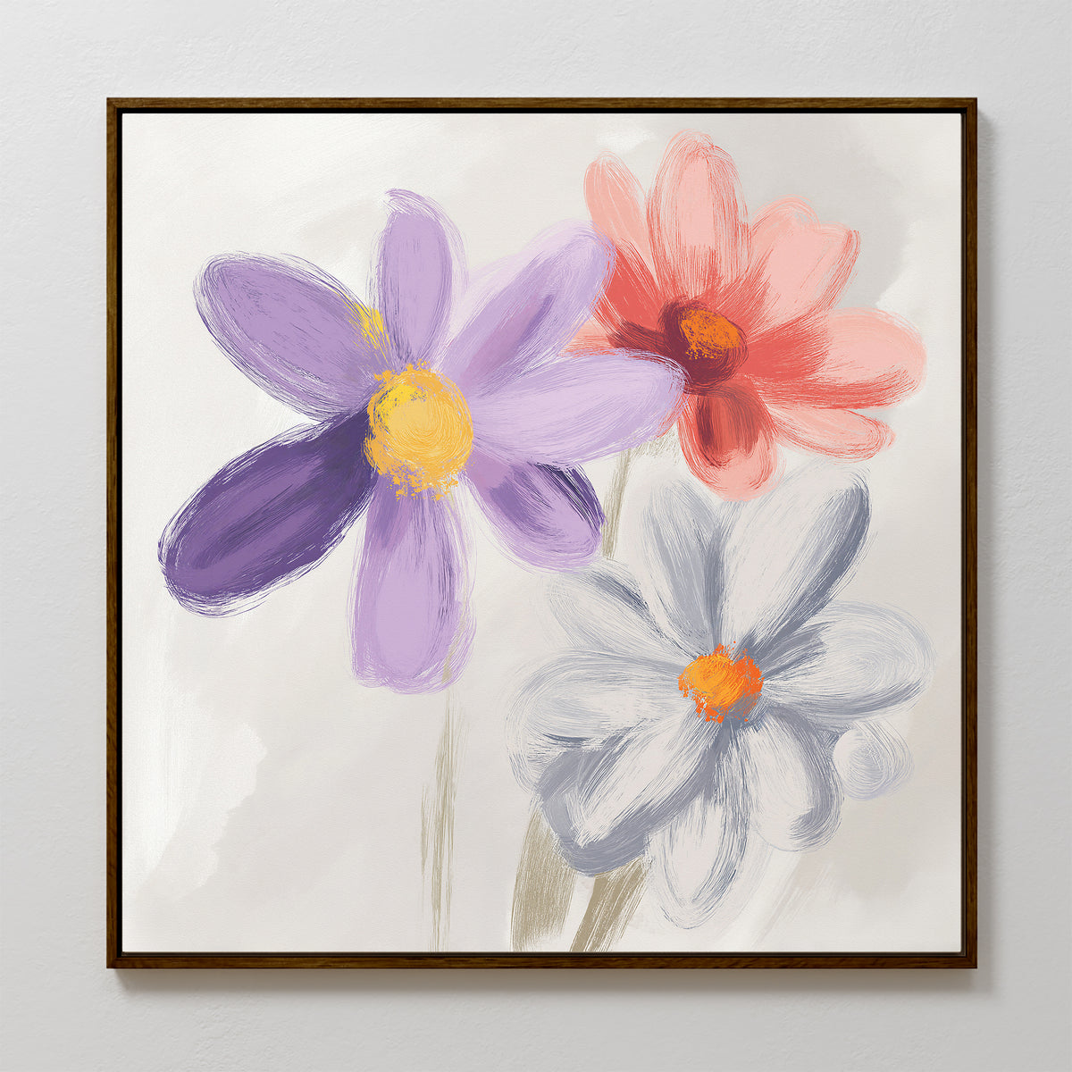 The Blooming Harmony Canvas Art - Square brings elegant botanical decor to any space with its stunning floral design.