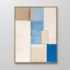Vertical — Blue Tiles Composition Canvas Art - Vertical