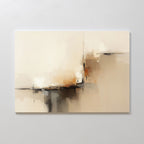 The Burnt Sienna Convergence Canvas Art - Horizontal features intersecting lines and soft transitions in beige, cream, brown, and burnt sienna hues for a minimalist, contemporary look.