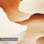 Abstract close-up of soft, curved shapes in warm beige and brown tones on the "Canyon Curves Canvas Art - Horizontal," perfect as contemporary wall art for a modern living room. The text "Zoomed In Detail" appears in the lower left corner.