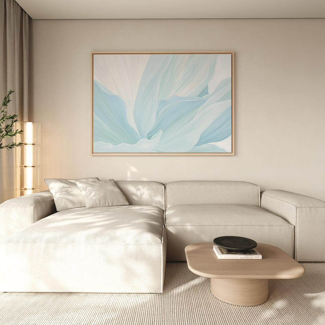 Icy Petals Abstract Canvas Art