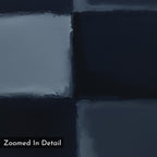 Close-up of Charcoal Blocks Canvas Art - Square: an abstract minimalist print with large charcoal blocks and rectangles in muted steel blue and navy, separated by dark borders and textured brushwork—ideal for modern decor.