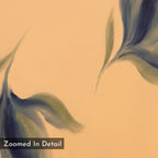 Dancing Leaves Canvas Art - Square features soft, flowing green and blue brushstrokes on a beige background with "Zoomed In Detail" in the corner. Perfect canvas print for bringing a serene, modern vibe to your space.