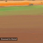 The Desert Plains Canvas Art - Square features green and orange hues reminiscent of southwestern landscapes, bringing a natural touch to your space.