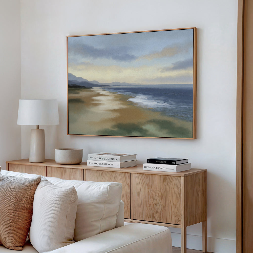 The Distant Shores Canvas Art - Horizontal captures a serene landscape, adding tranquil beauty and calm to any space.