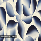 Overlapping blue and white curves with a soft gradient create a calming abstract design. "Flowing Shadows Canvas Art - Vertical" in the corner—ideal as modern wall art or a bold, contemporary canvas print for your living room.