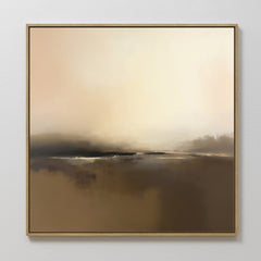 Square — Foggy Beach Expanse Canvas Art - Square