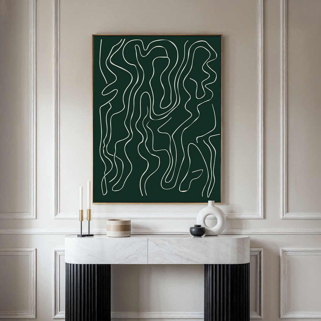 Emerald Labyrinth Abstract Canvas Art