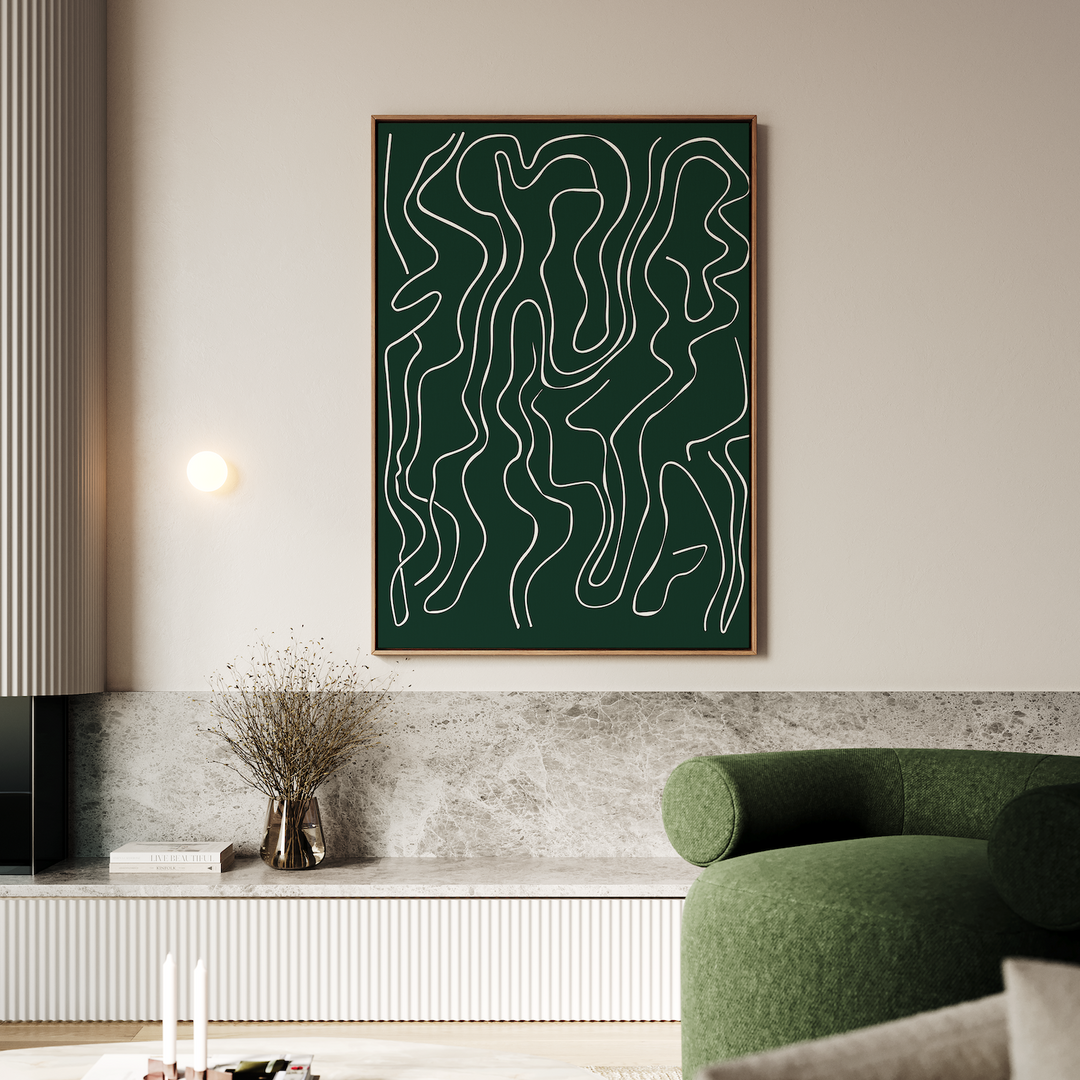 Emerald Labyrinth Abstract Canvas Art
