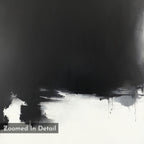 Ink Cloud Formation Canvas Art - Vertical features a large black area at the top fading into white at the bottom, with bold, irregular brushstrokes and drips—an example of modern sophistication in Nordic Park artwork.