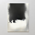 The Ink Cloud Formation Canvas Art - Vertical features a large, irregular black shape at the top center fading into gray and white below, creating a modern, sophisticated look with dramatic contrast and a soft, cloudy texture.