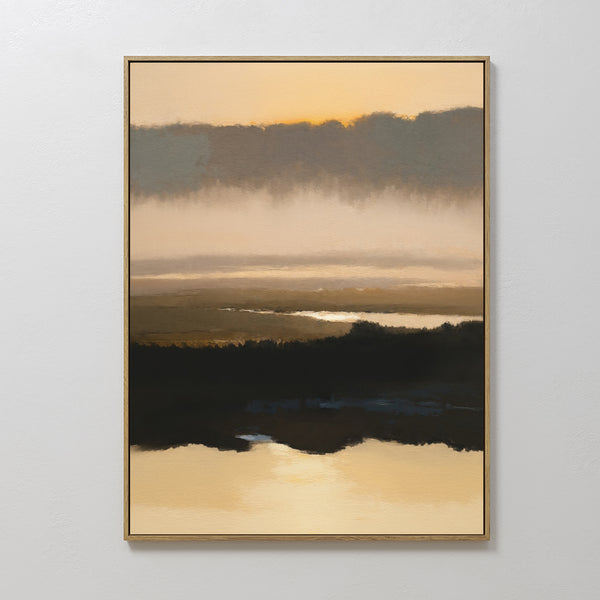 Layered Valley Dawn Canvas Art - Vertical