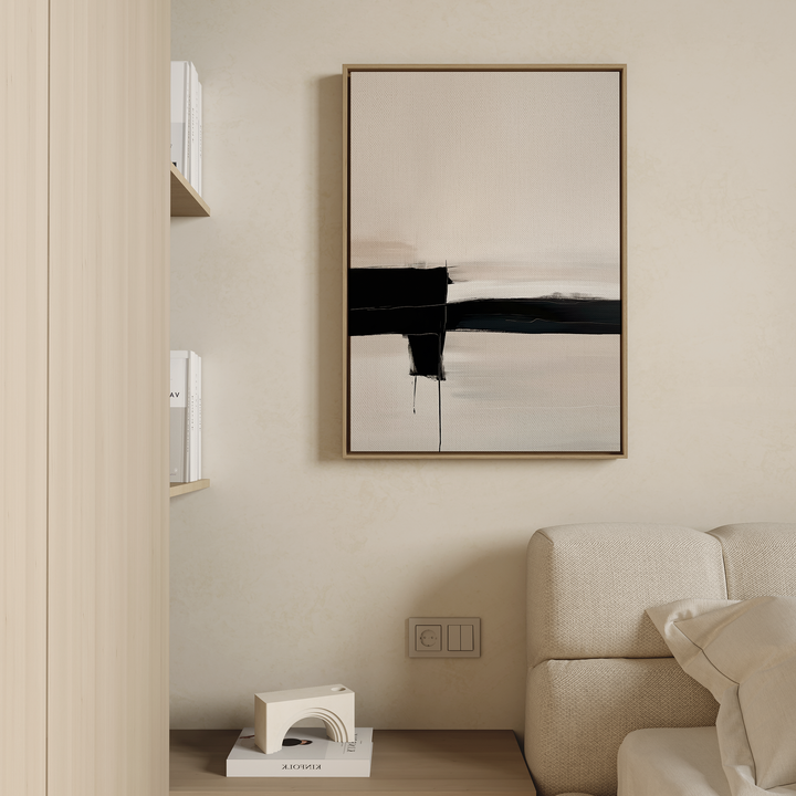 Monochrome Horizon Abstract Canvas Art