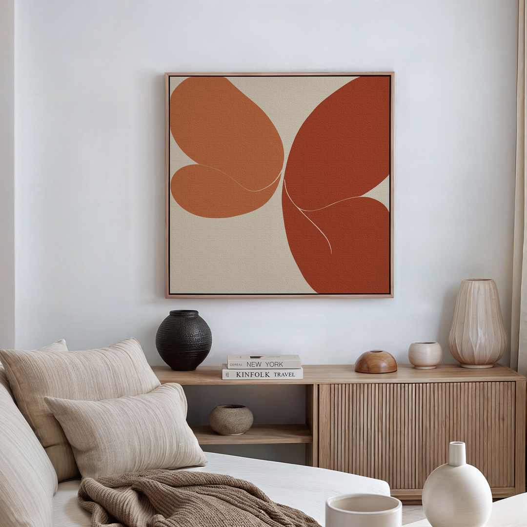 Terracotta Wings Abstract Canvas Art
