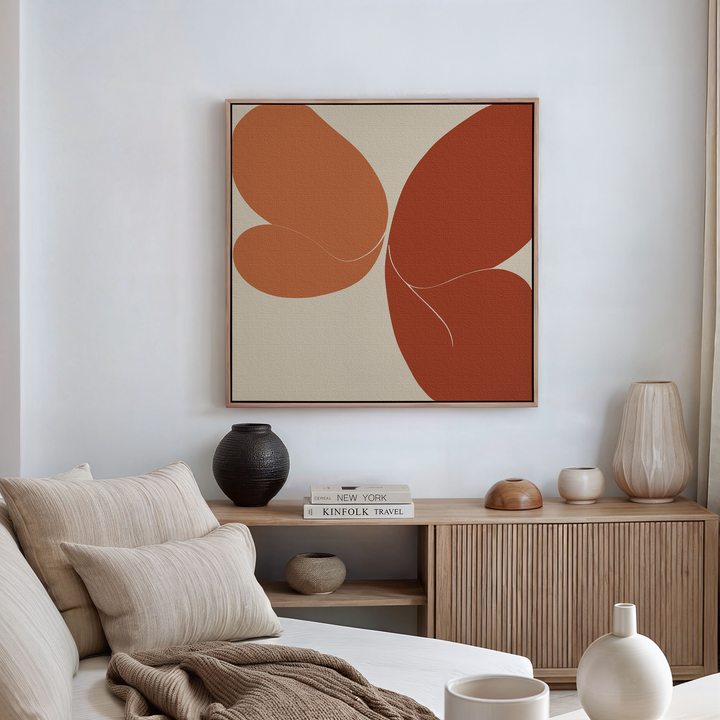 Terracotta Wings Abstract Canvas Art