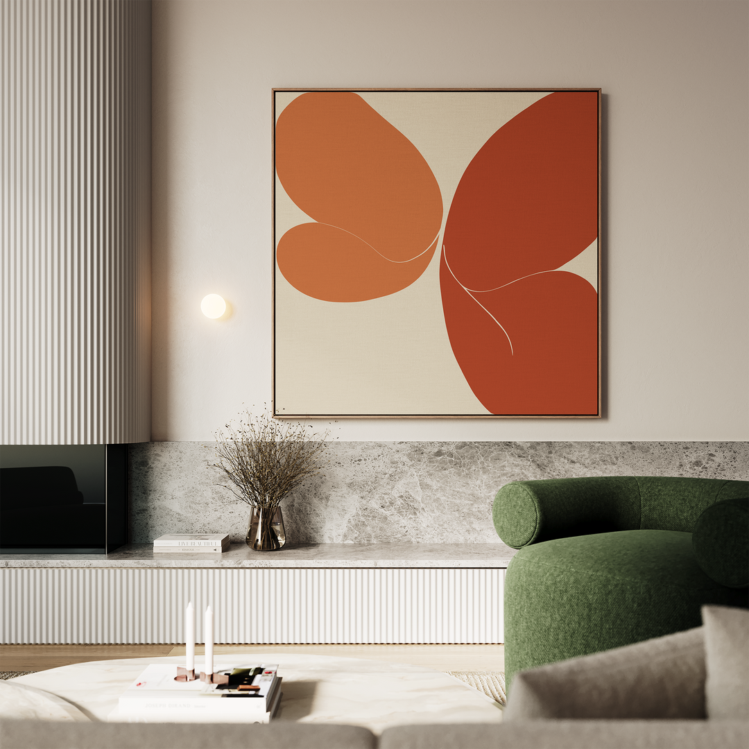 Terracotta Wings Abstract Canvas Art