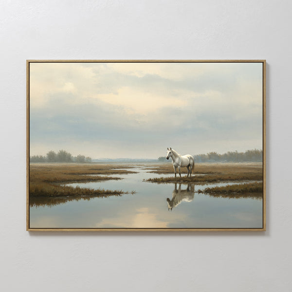 Marsh Reflection Canvas Art - Horizontal