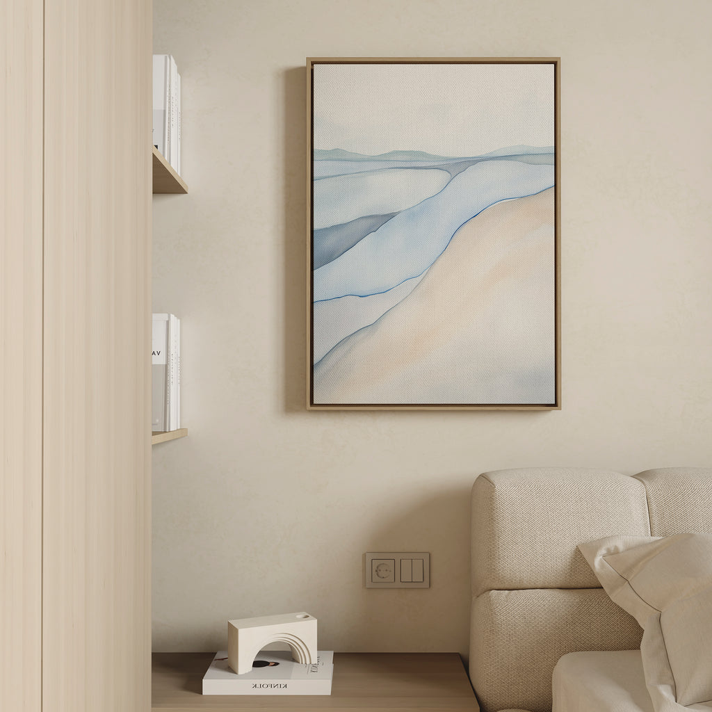 A calming artwork for your wall, the Pale Currents Canvas Art - Vertical brings the tranquility of a Nordic park into your space.