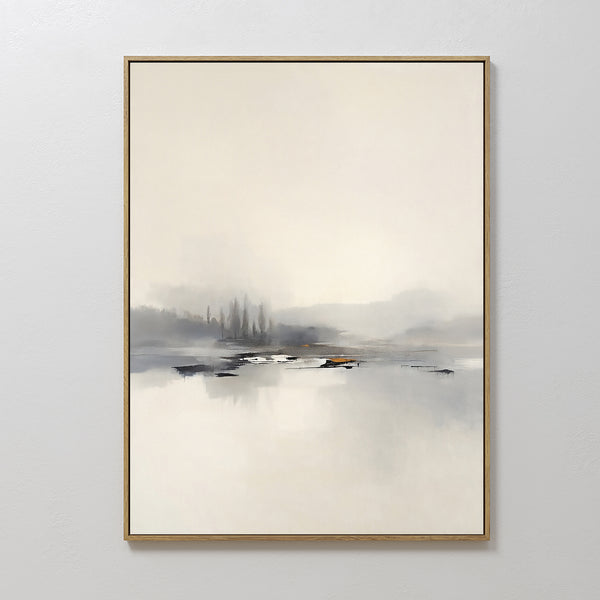 Peaceful Lake Morning Canvas Art - Vertical
