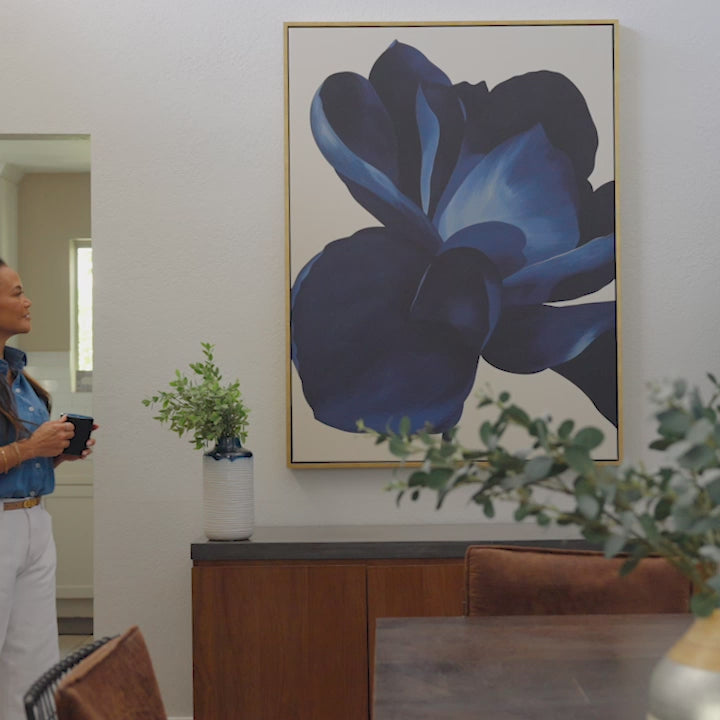 Midnight Bloom Abstract Canvas Art