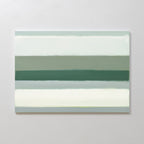 The Sage Gradient Canvas Art - Horizontal features soft, blended horizontal bands of muted green, gray, and off-white, creating a calm and serene minimalist look for your wall.