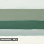 The Sage Gradient Canvas Art - Horizontal features horizontal bands in muted green, gray, and off-white with blended edges for a calm mood. A gray box in the lower left reads "Zoomed In Detail." Nordic Park artwork vibes are present.