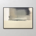 The Smoke Boundary Canvas Art - Horizontal features soft, blurred rectangles in gray, beige, and cream tones. Its smooth gradient and minimalistic design create elegant neutral wall art for any space.