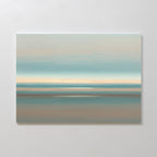 Soft Tide Layers Canvas Art – Horizontal features gentle bands of blue, teal, beige, and tan. This serene abstract print evokes a peaceful seascape, making it perfect coastal wall art to create a tranquil atmosphere in any room.