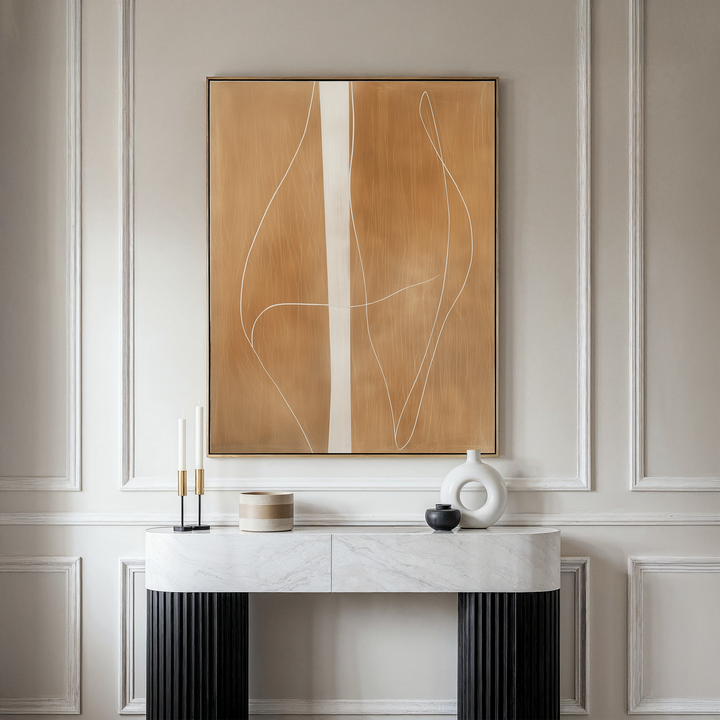 Soft Brown Flow Abstract Canvas Art