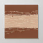 The Terracotta Currents Canvas Art - Square features layered browns and beiges with wavy white and tan lines, creating a textured, landscape-like effect—ideal for Nordic Park-inspired or terracotta wall art décor.